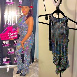 Sequin 2 piece Pants Set